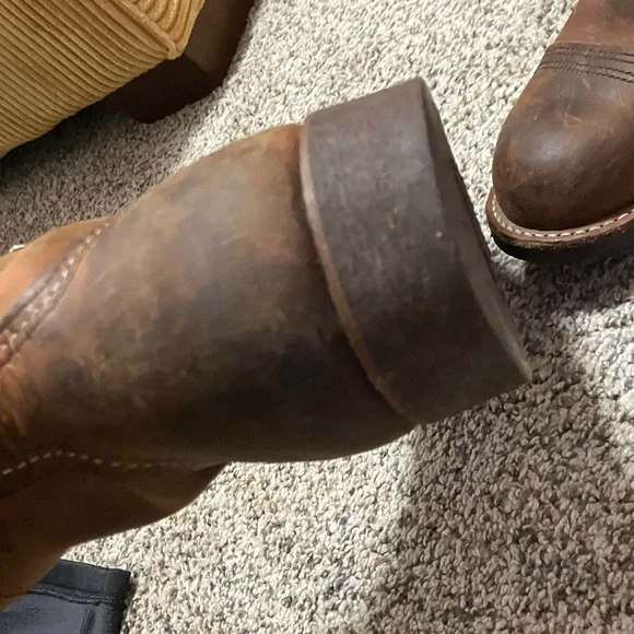 Red Wing Vibram Sole Men's Dark Brown Leather Boots - Picture 5 of 6